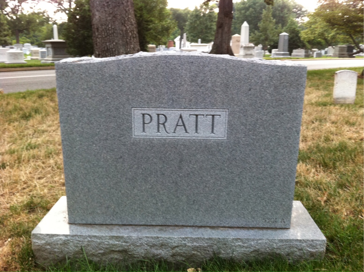 Back of headstone — John Pratt