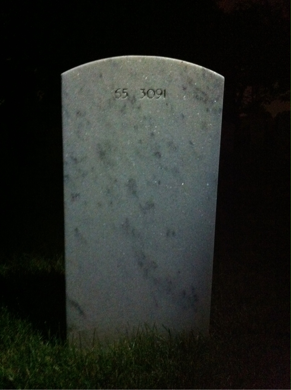 Back of headstone — Wayne Miller