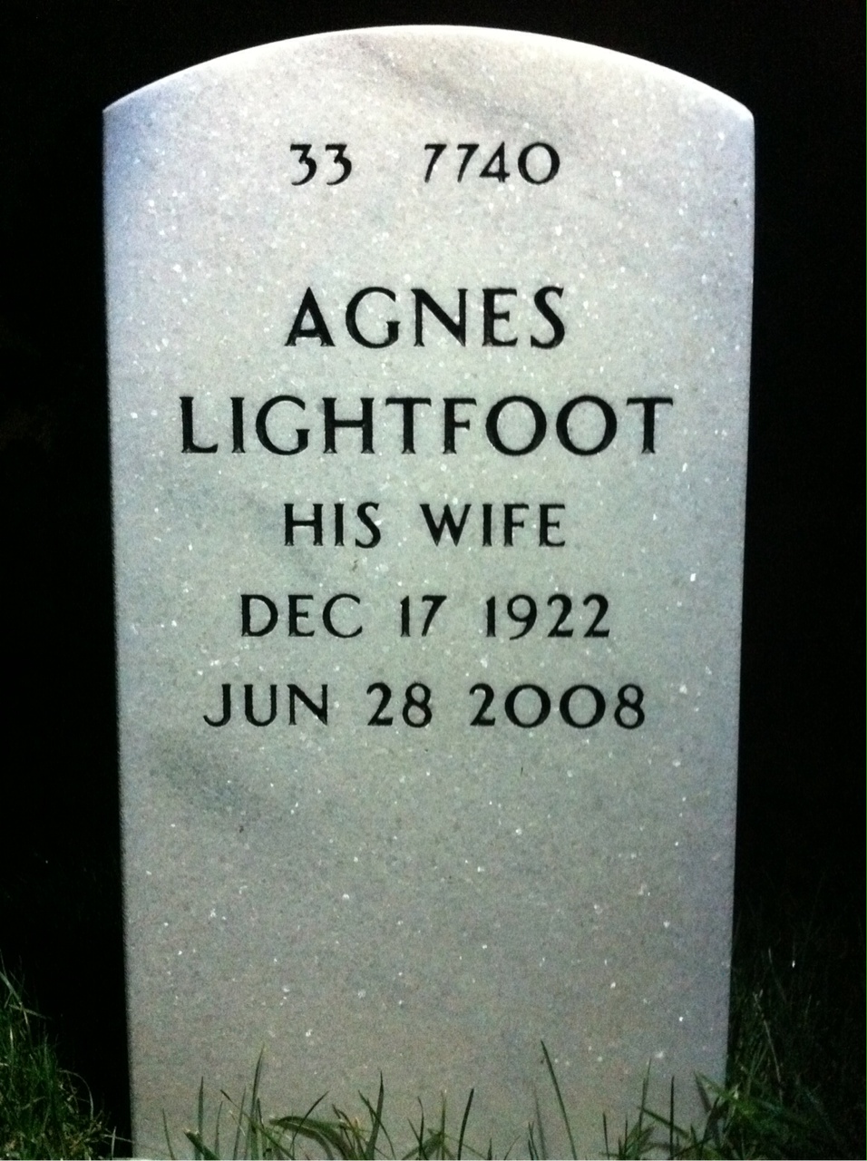 Back of headstone — Ralph Mcclure