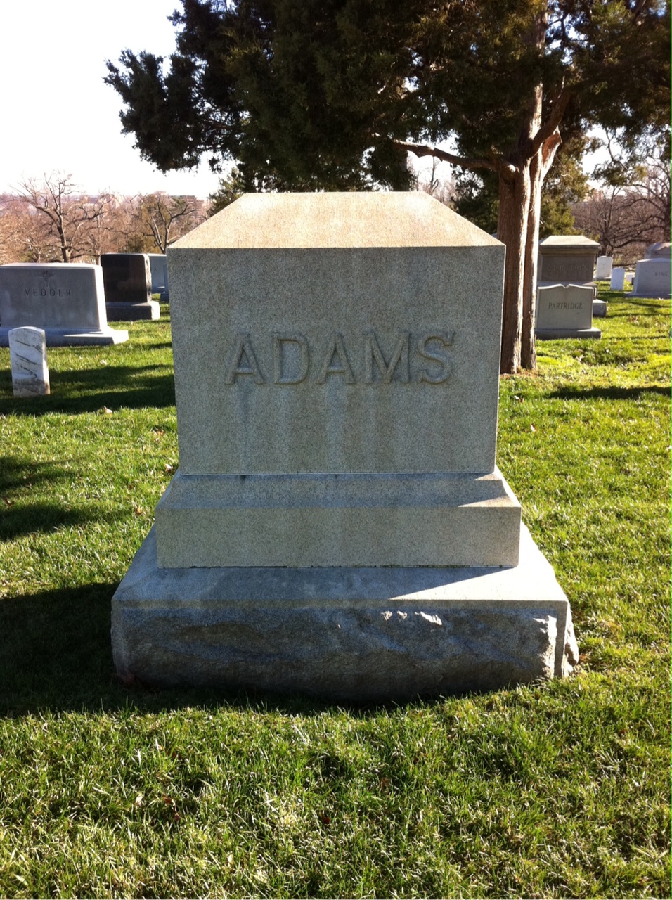 Back of headstone — Emma Adams