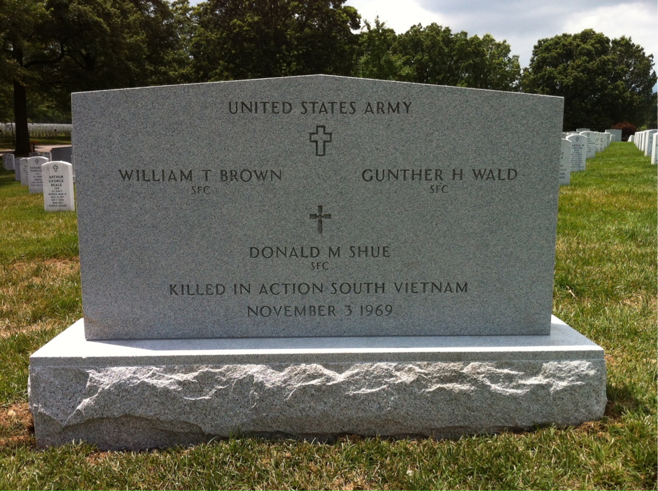 Headstone shared by 2 interments, including Gunther Herbert Wald