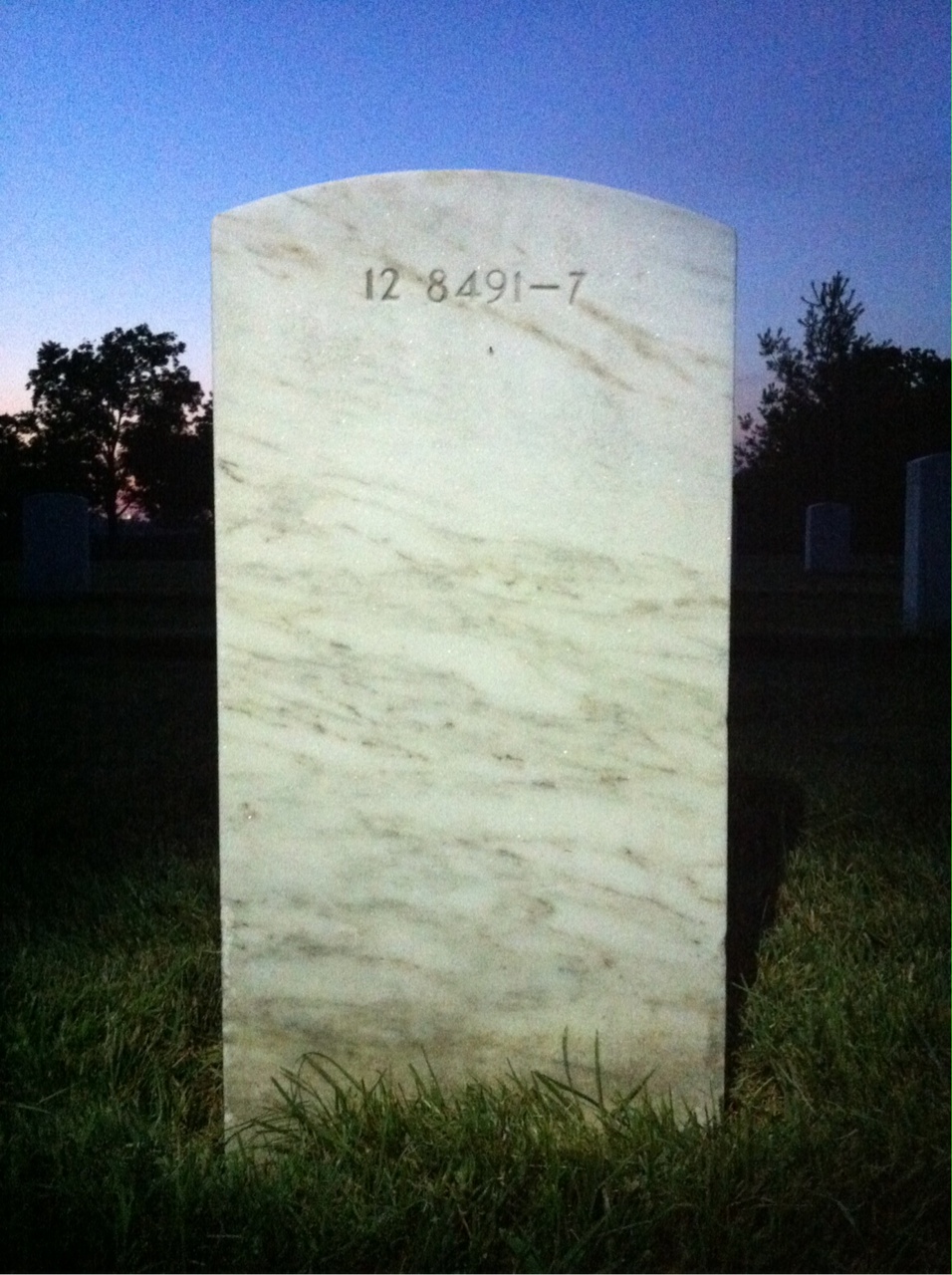 Back of headstone — Kenneth Accousti