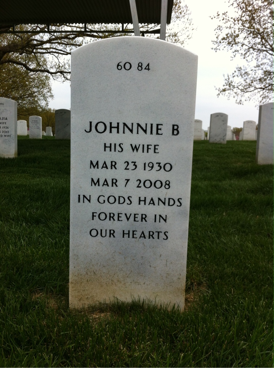 Back of headstone — Donald Esco