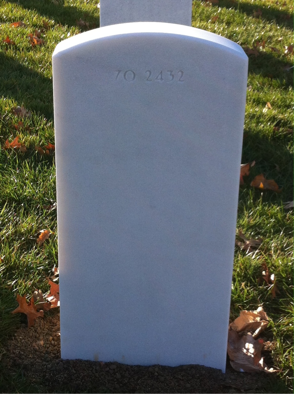 Back of headstone — Richard Moore