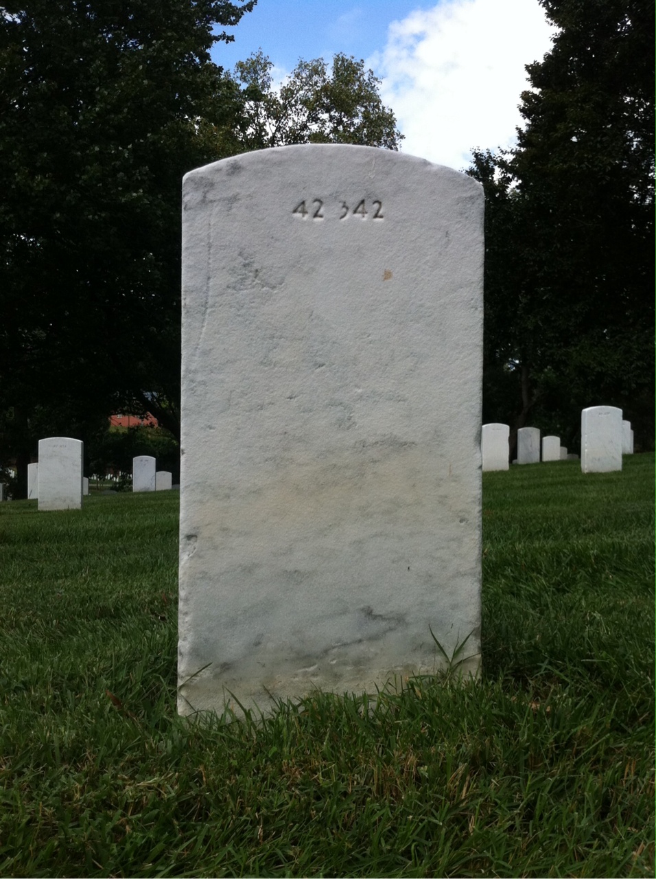 Back of headstone — Harris Myers