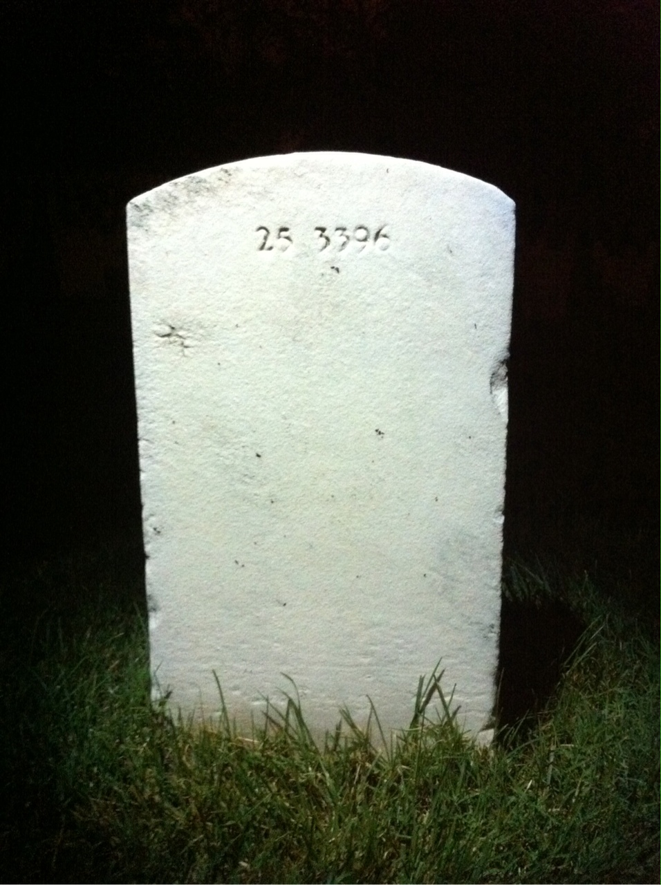 Back of headstone — Russell Ward Brown