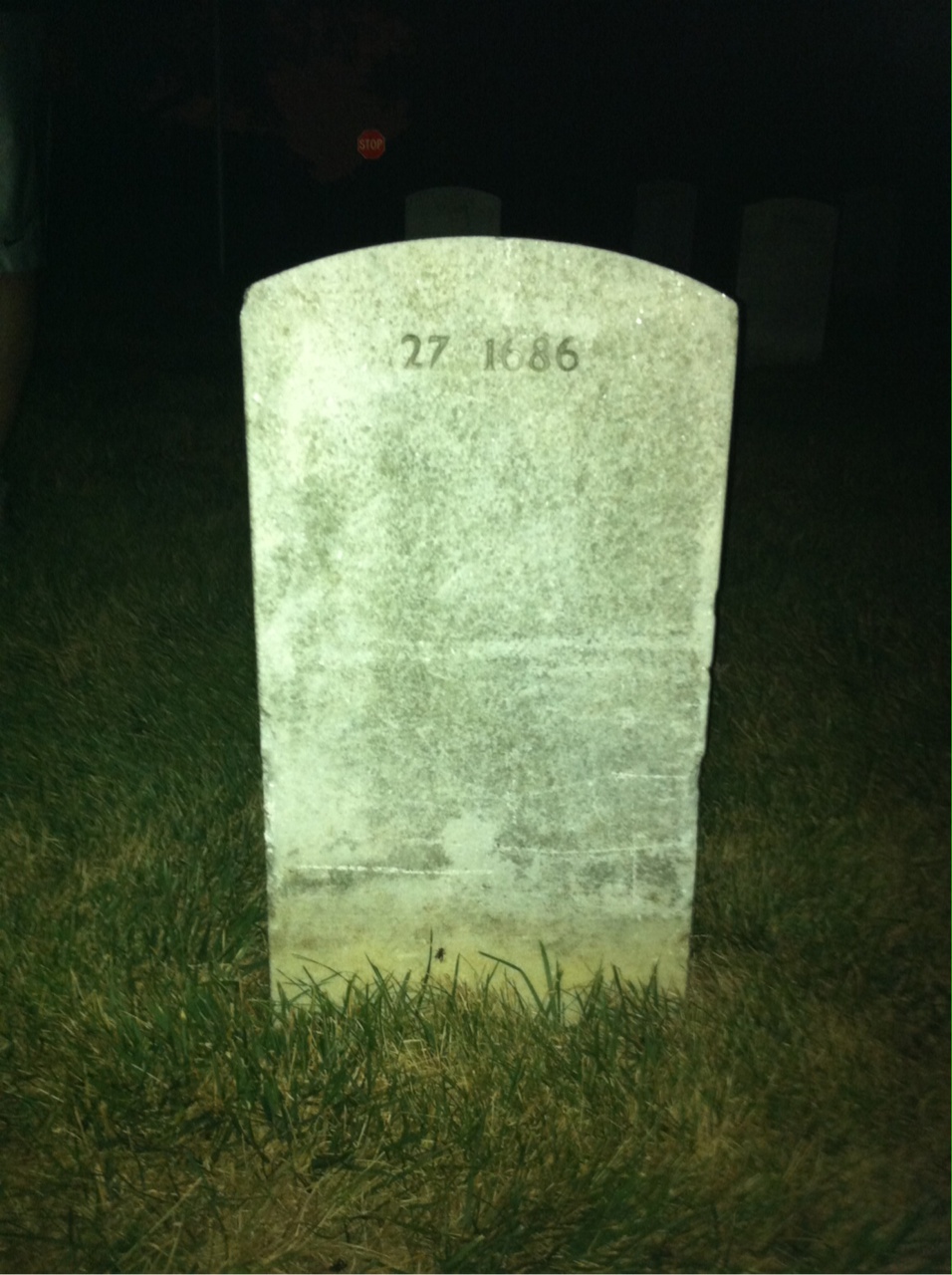 Back of headstone — P Atkinson