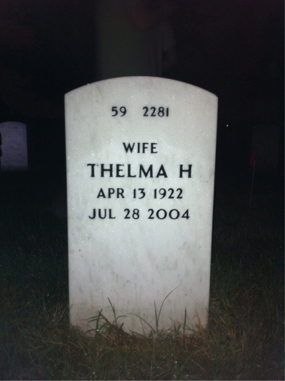 Back of headstone — Woodrow Clayton