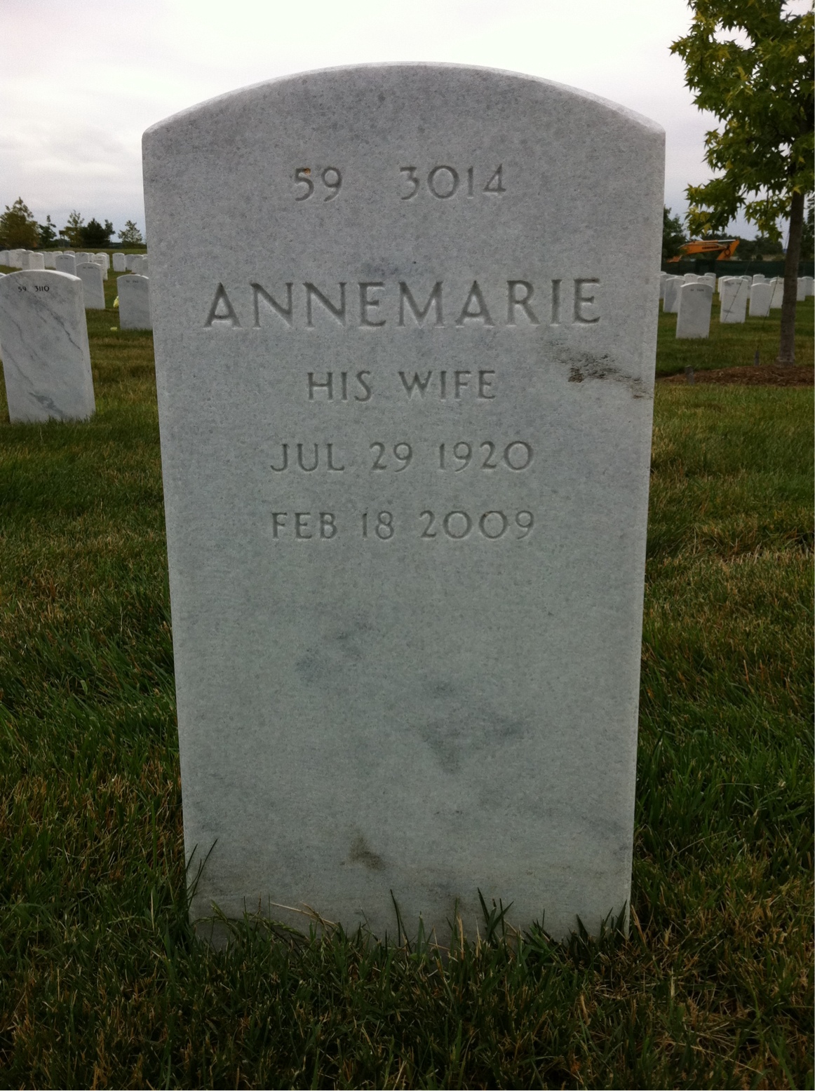 Back of headstone — Maurice Macdonald