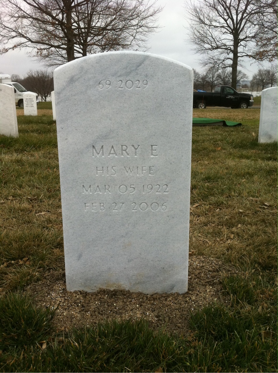 Back of headstone — Ralph Crawley