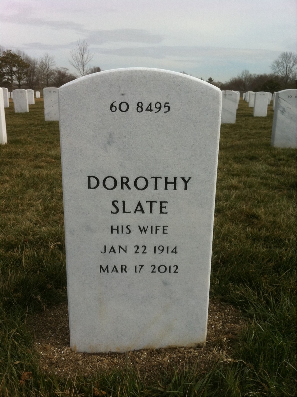Back of headstone — Wilbur Johnson