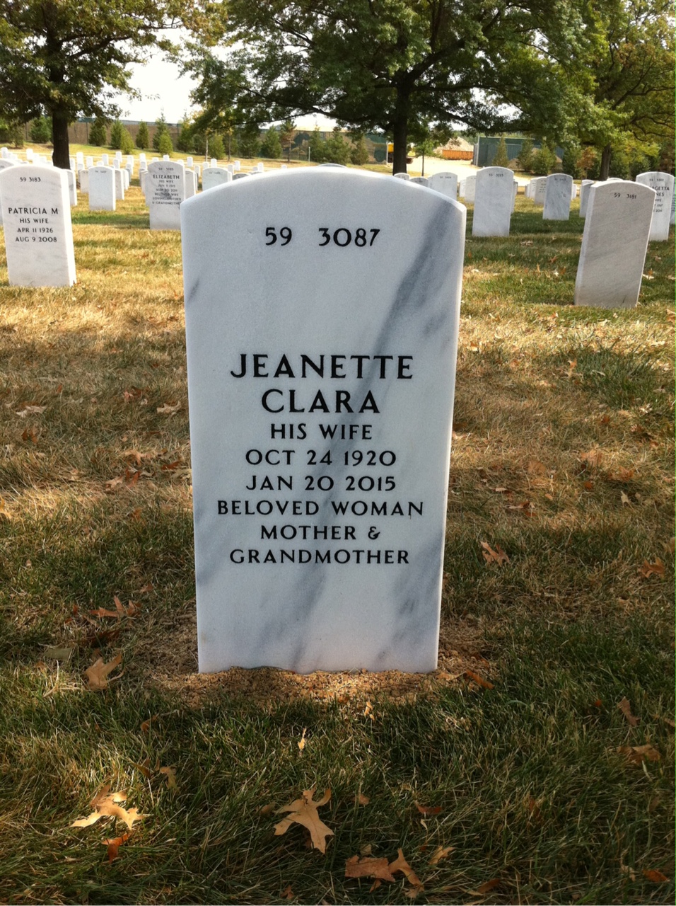 Back of headstone — John Rearick