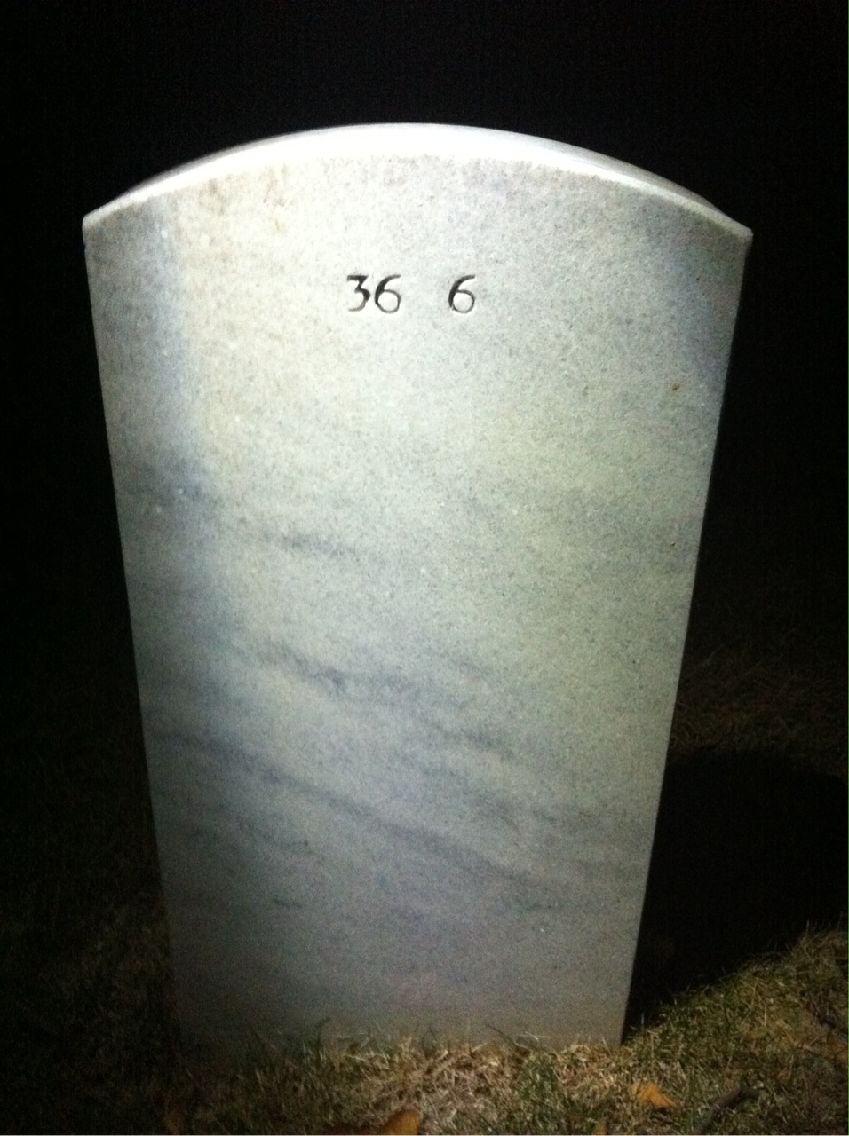 Back of headstone — Mary Anderson