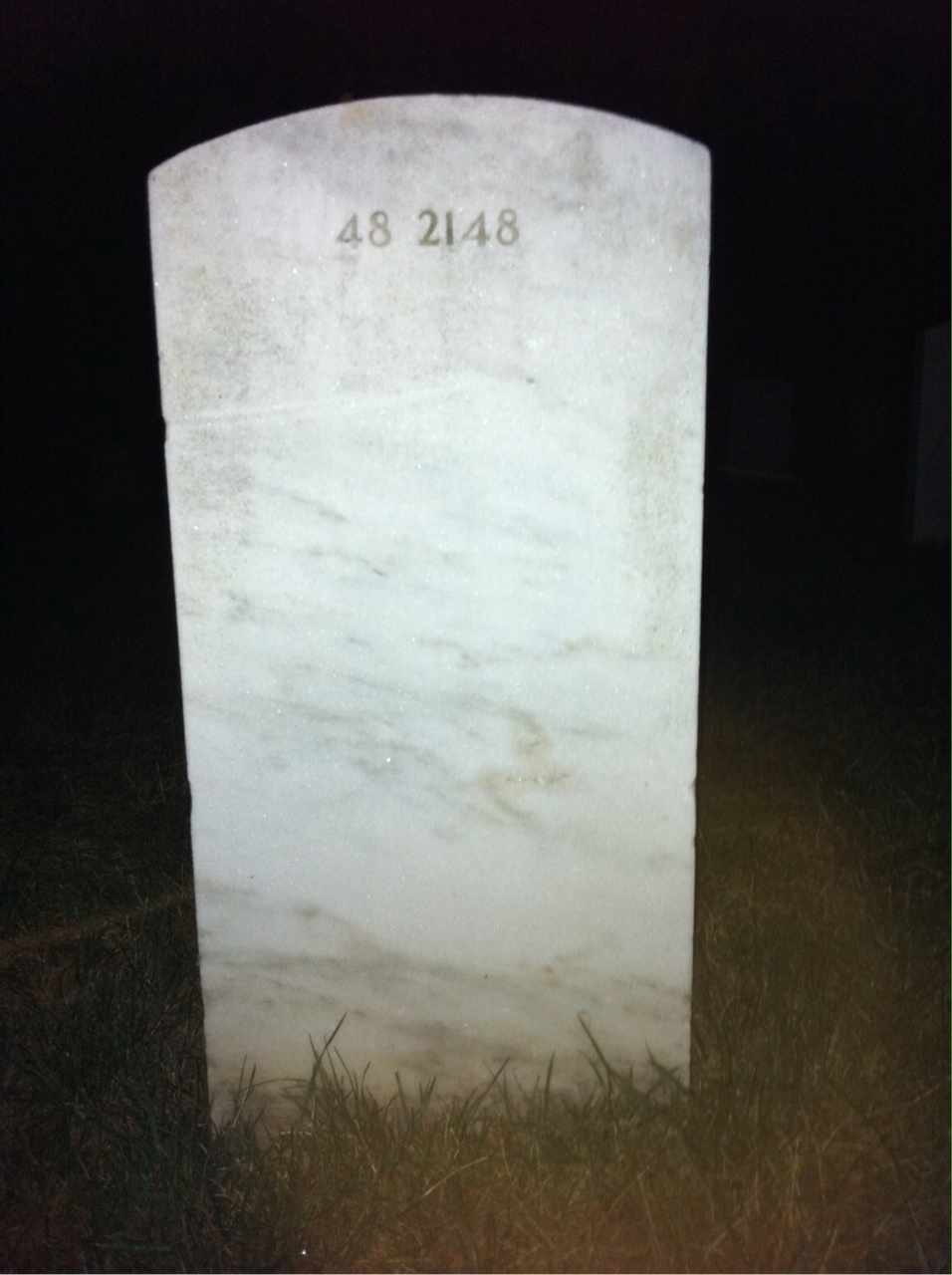 Back of headstone — John G Beck