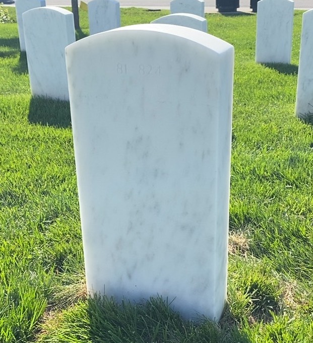 Back of headstone — Leonard Mitchell