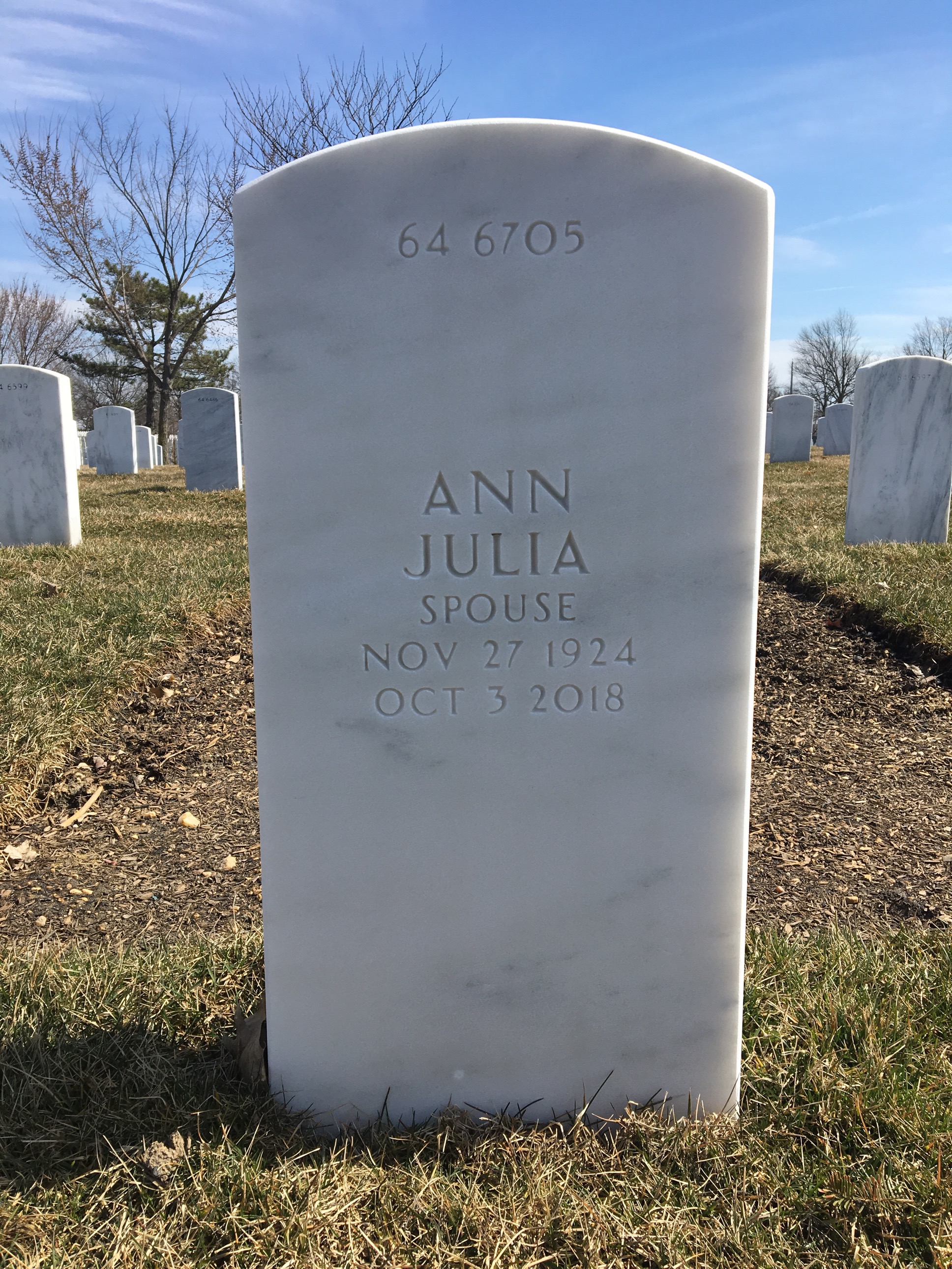 Back of headstone — Ralph Miller