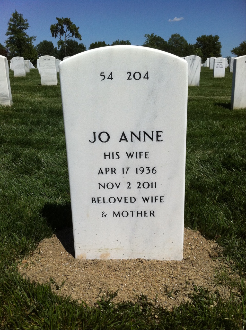 Back of headstone — Harold Metcalf