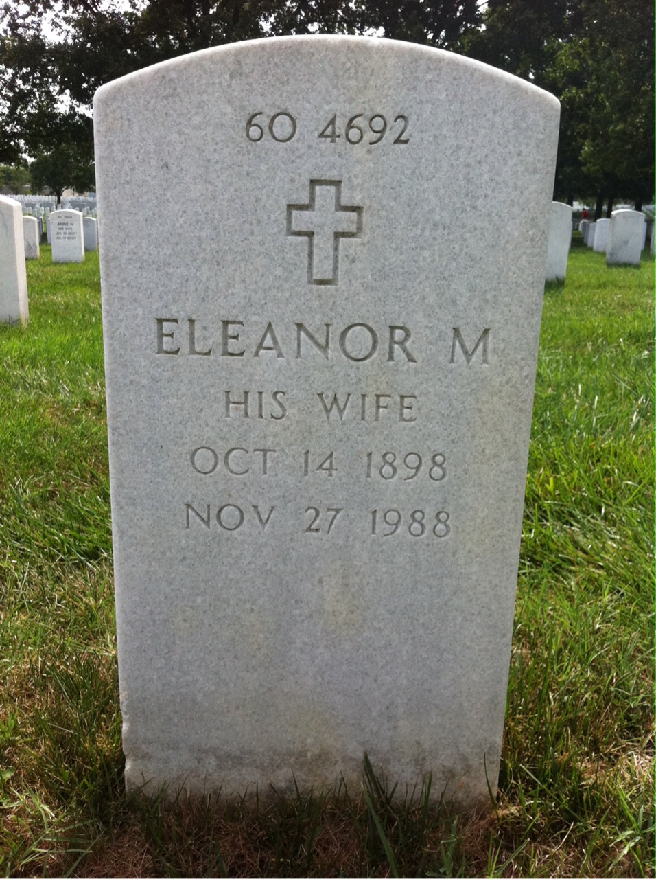 Back of headstone — Howard Criswell