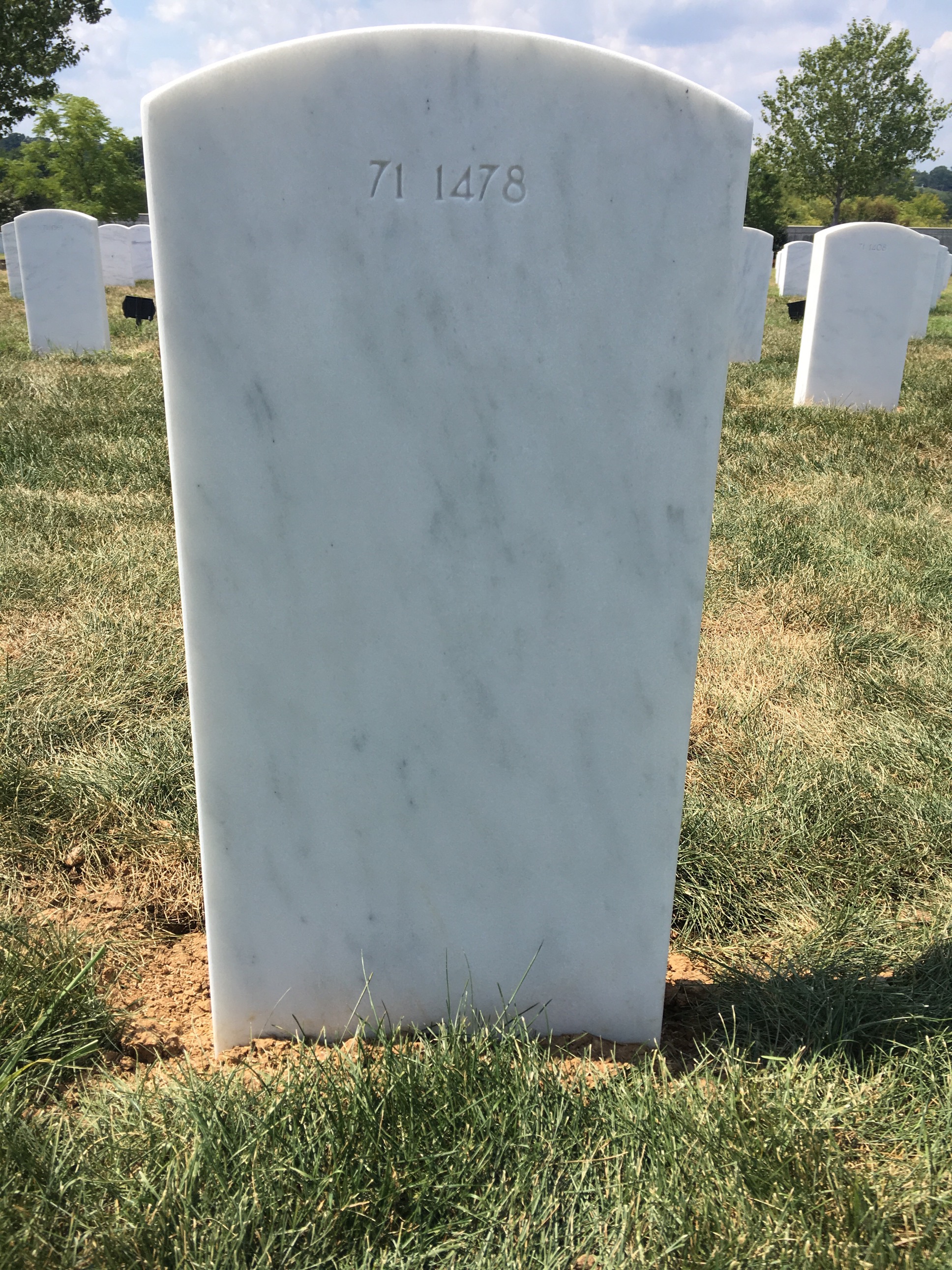 Back of headstone — Thomas J Bowers