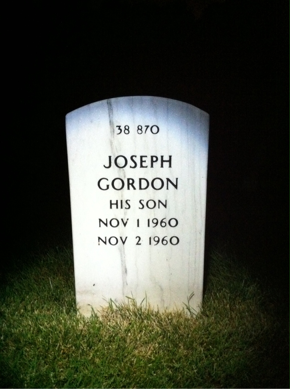 Back of headstone — Paul Michael