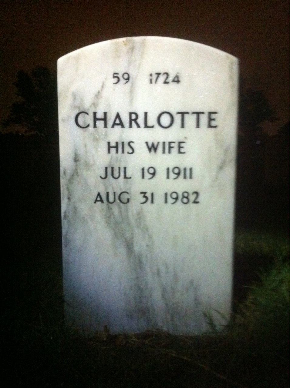Back of headstone — James Nichols