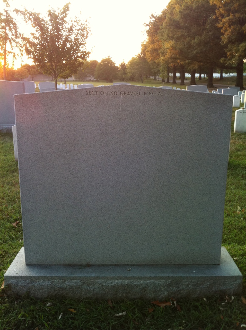 Back of headstone — Arthur John Swartz
