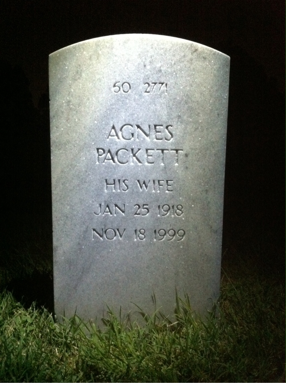 Back of headstone — Agnes Misch