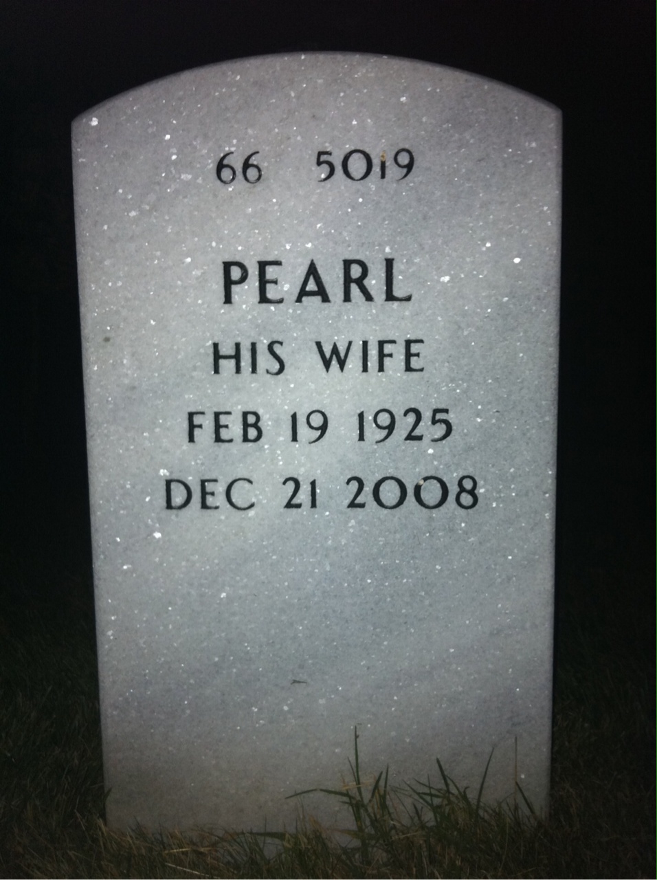 Back of headstone — Spencer Leopard