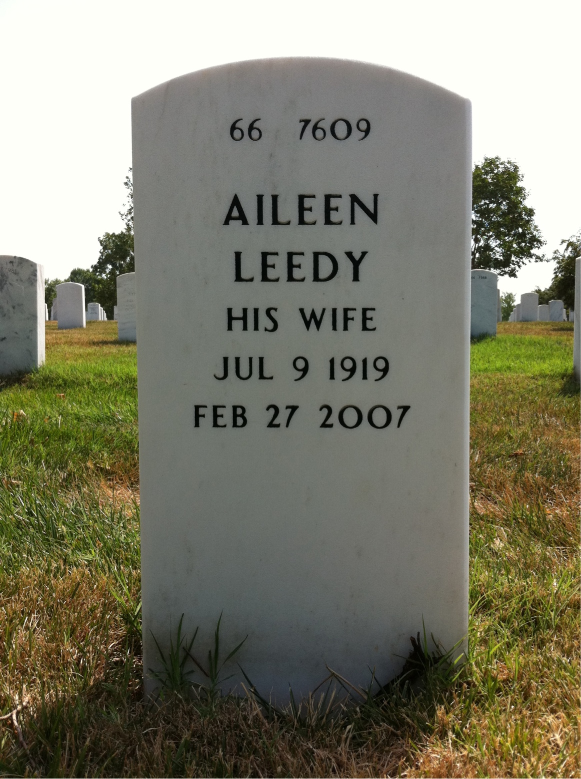 Back of headstone — Fred Phillippe