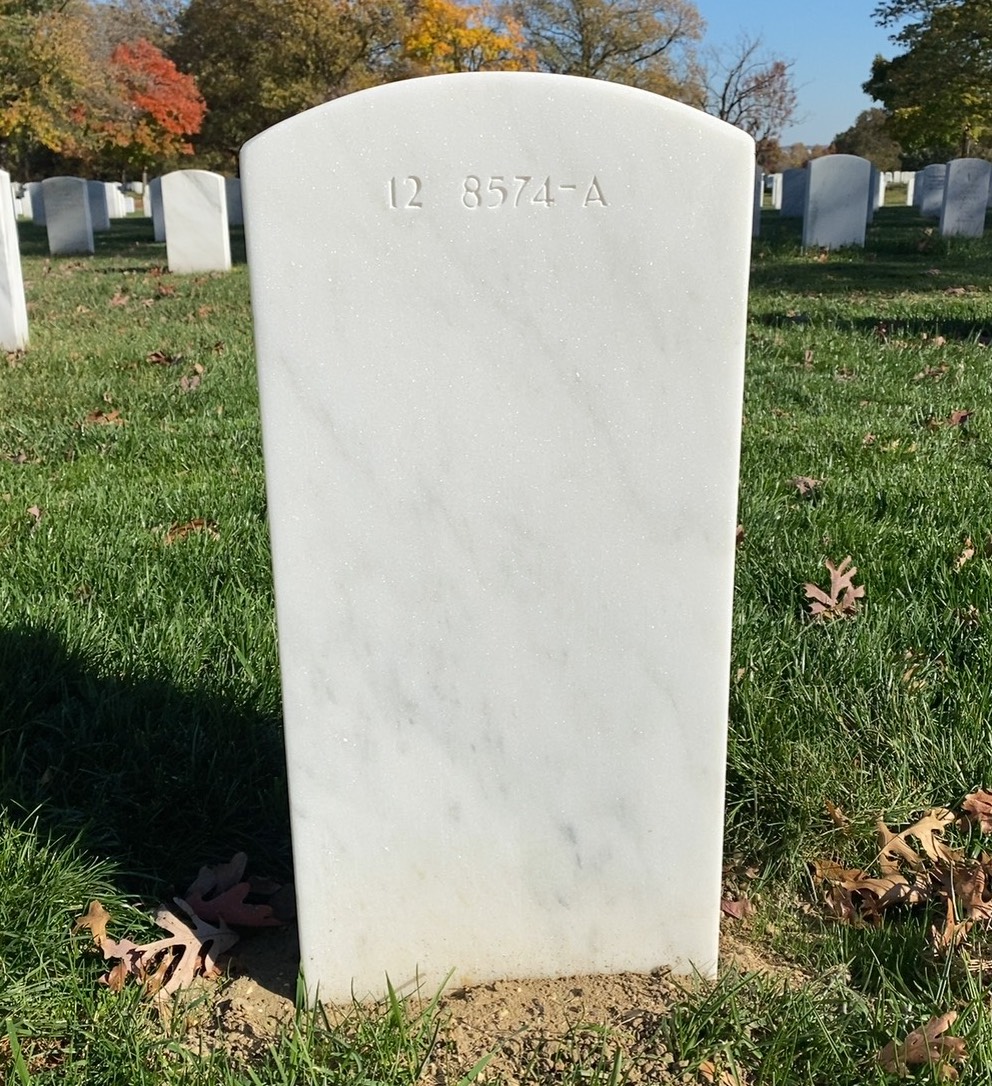 Back of headstone — Arthur Henry Bueche
