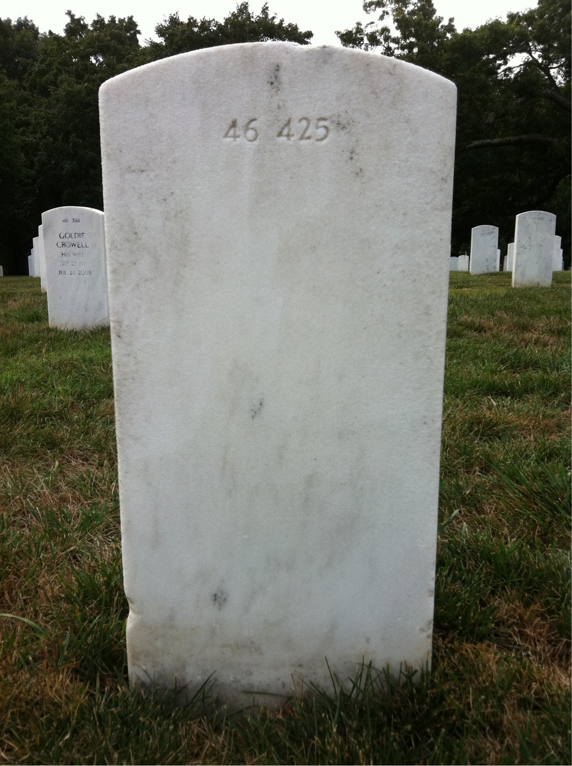 Back of headstone — Cecil Cordwell