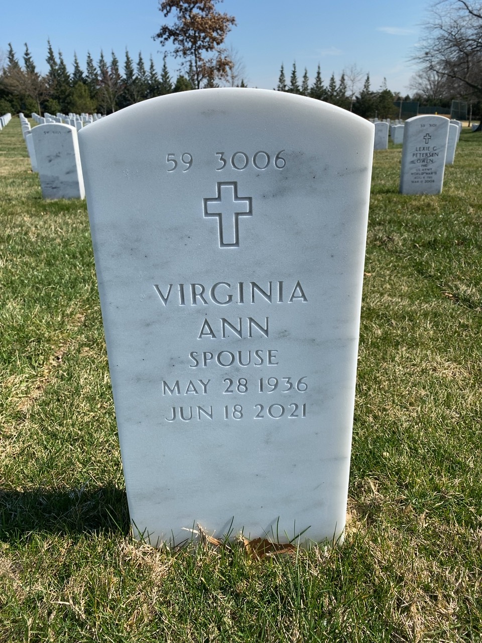 Back of headstone — John Burns