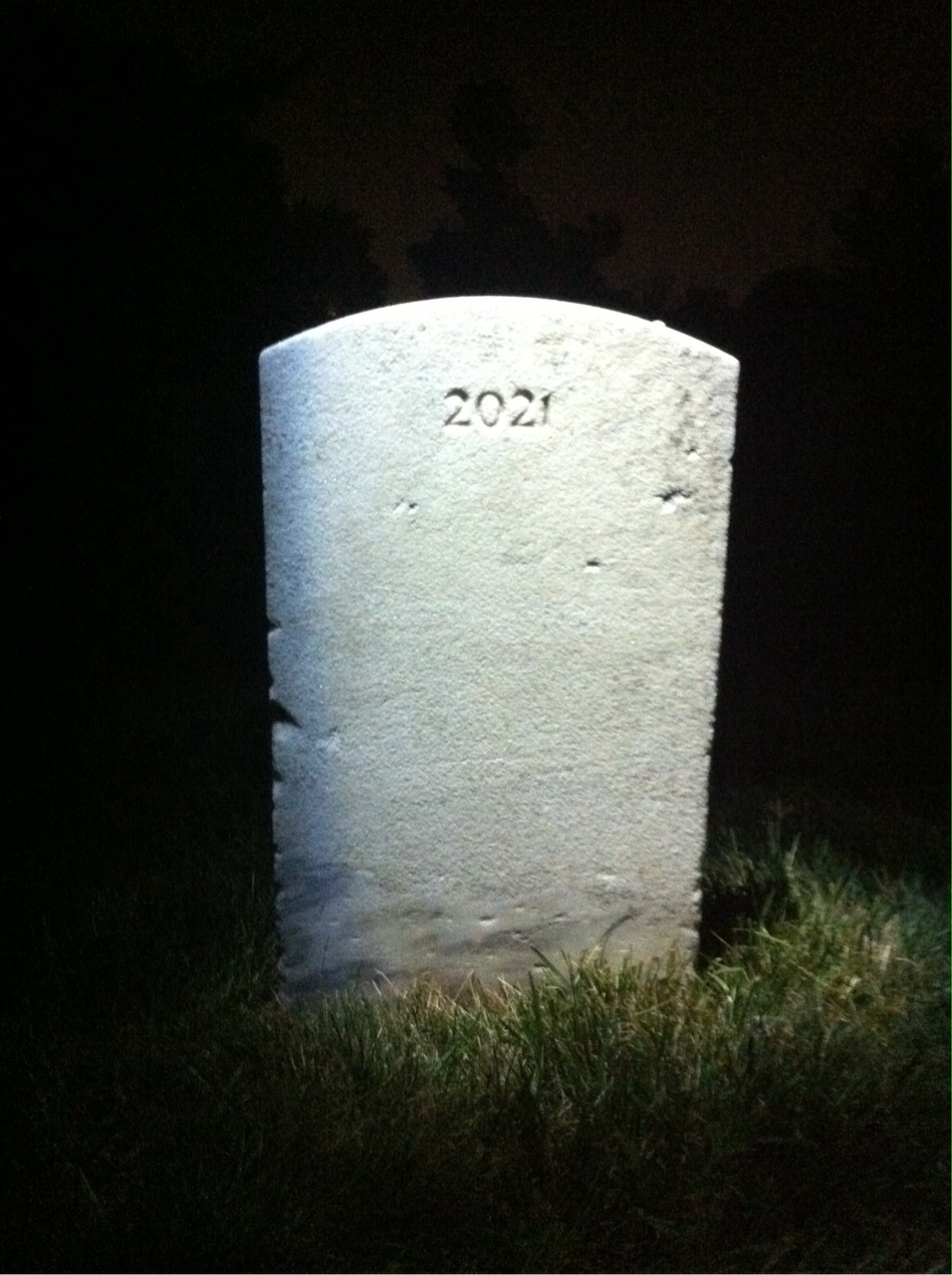Back of headstone — Garland Moore