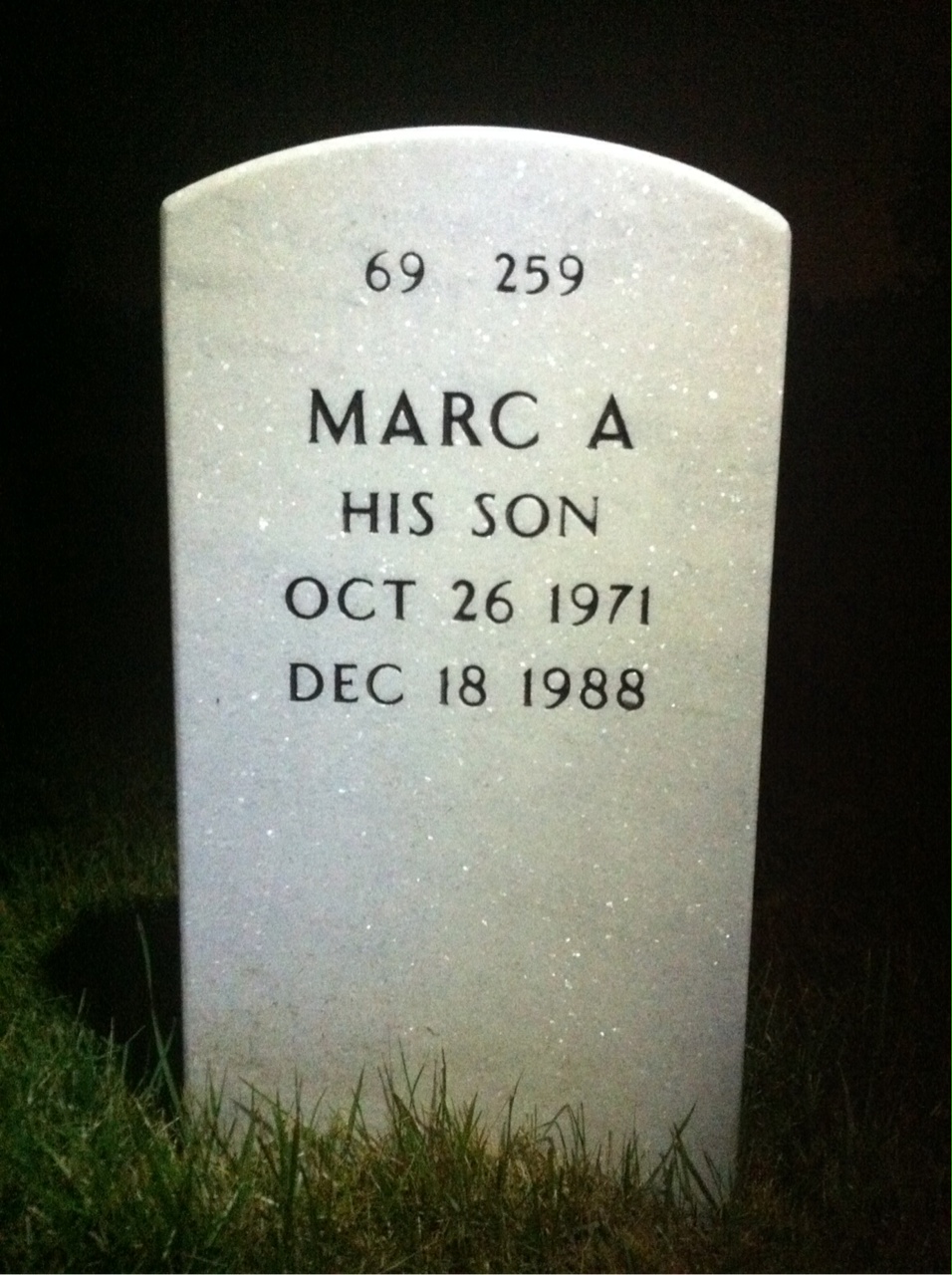 Back of headstone — Charles Yongue