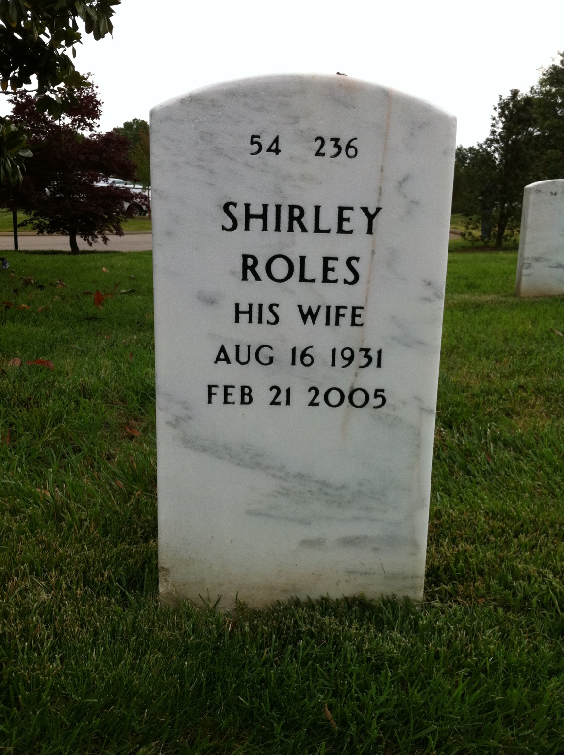 Back of headstone — Harold Emlet