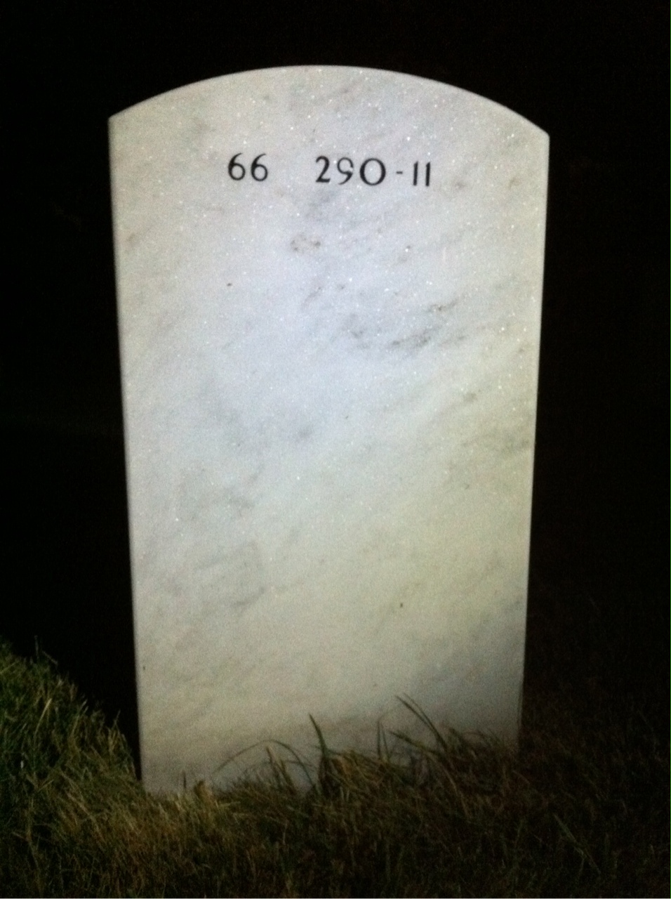 Back of headstone — Raymond Ennis