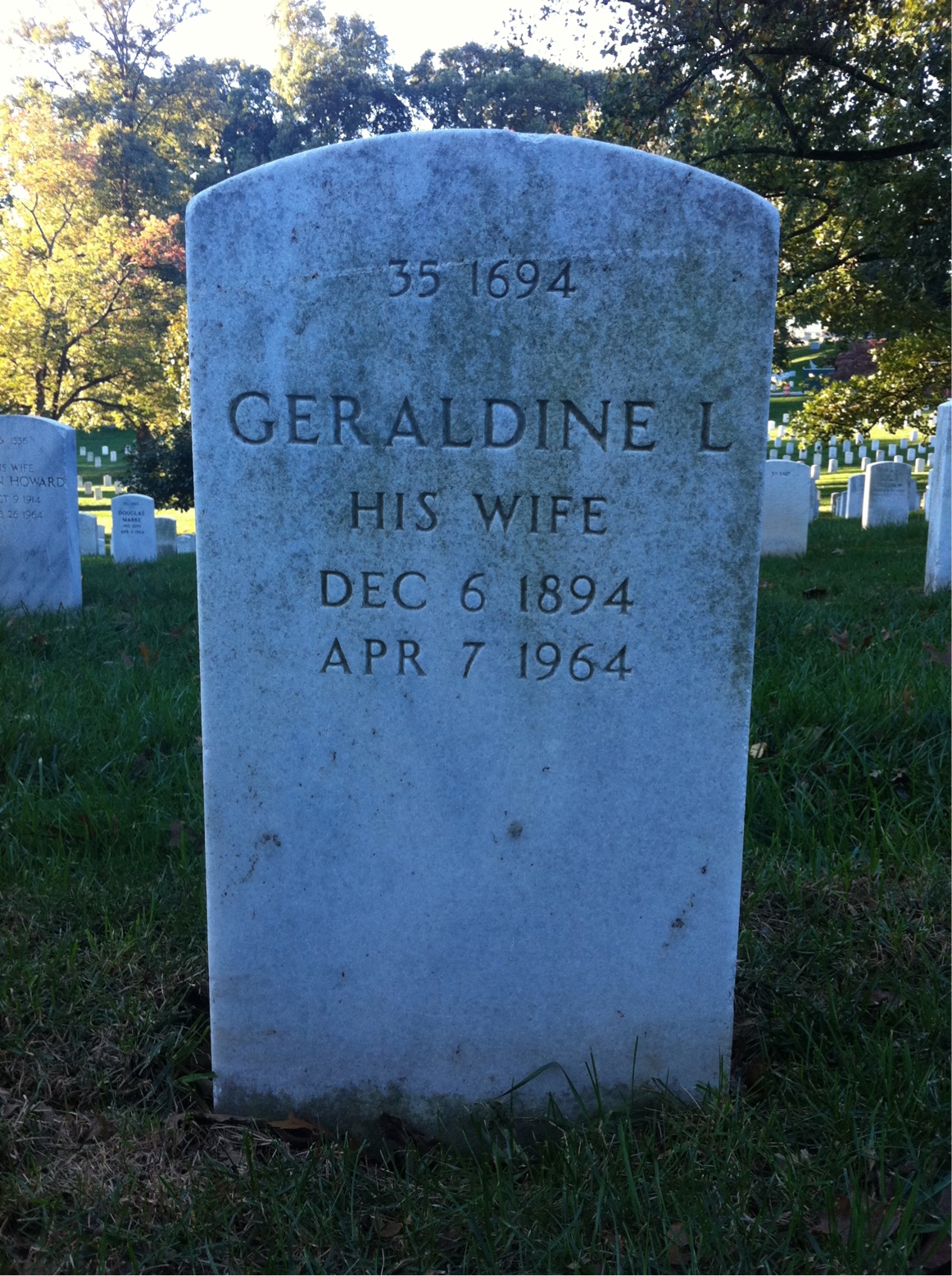 Back of headstone — Stanley C Stacy