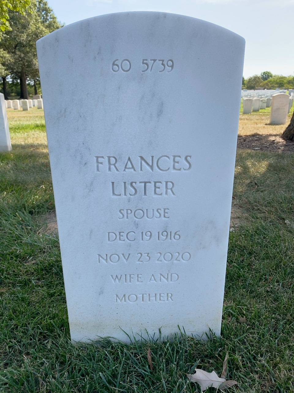 Back of headstone — Burnice Andrews