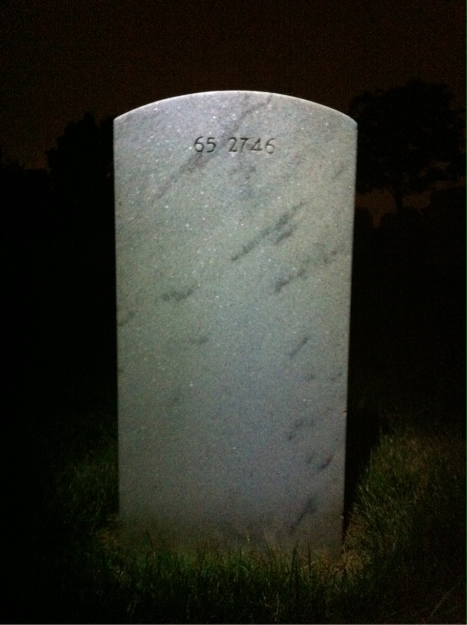 Back of headstone — Oliver Baldwin