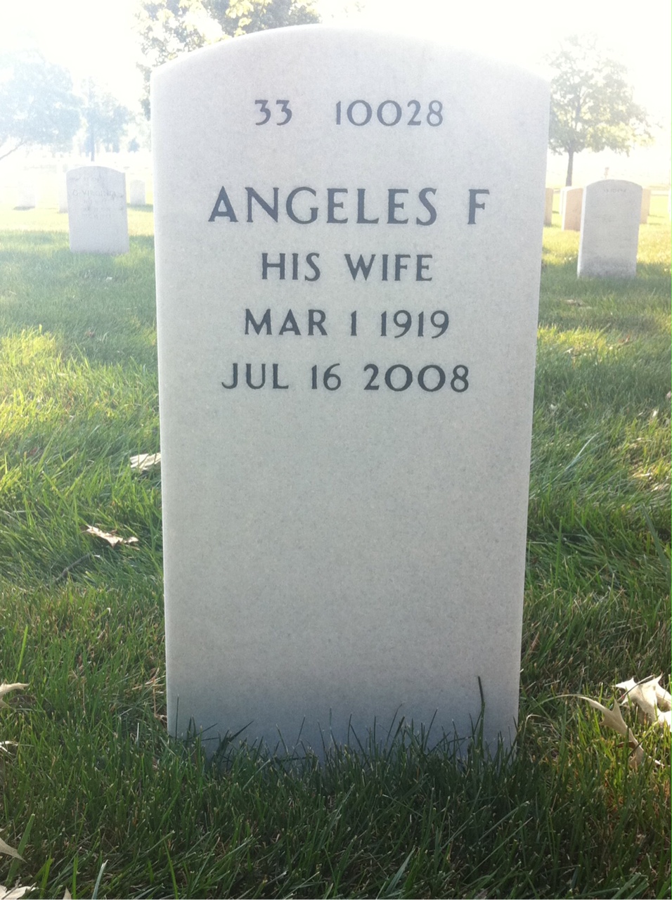 Back of headstone — Frederick Greene