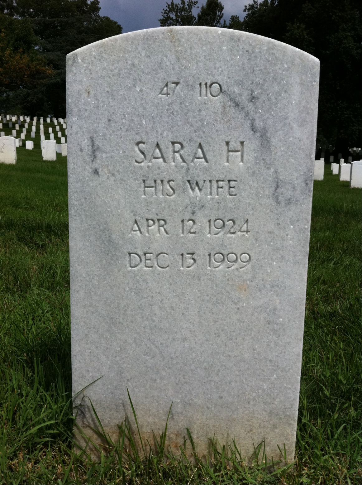 Back of headstone — Harold Mortimore