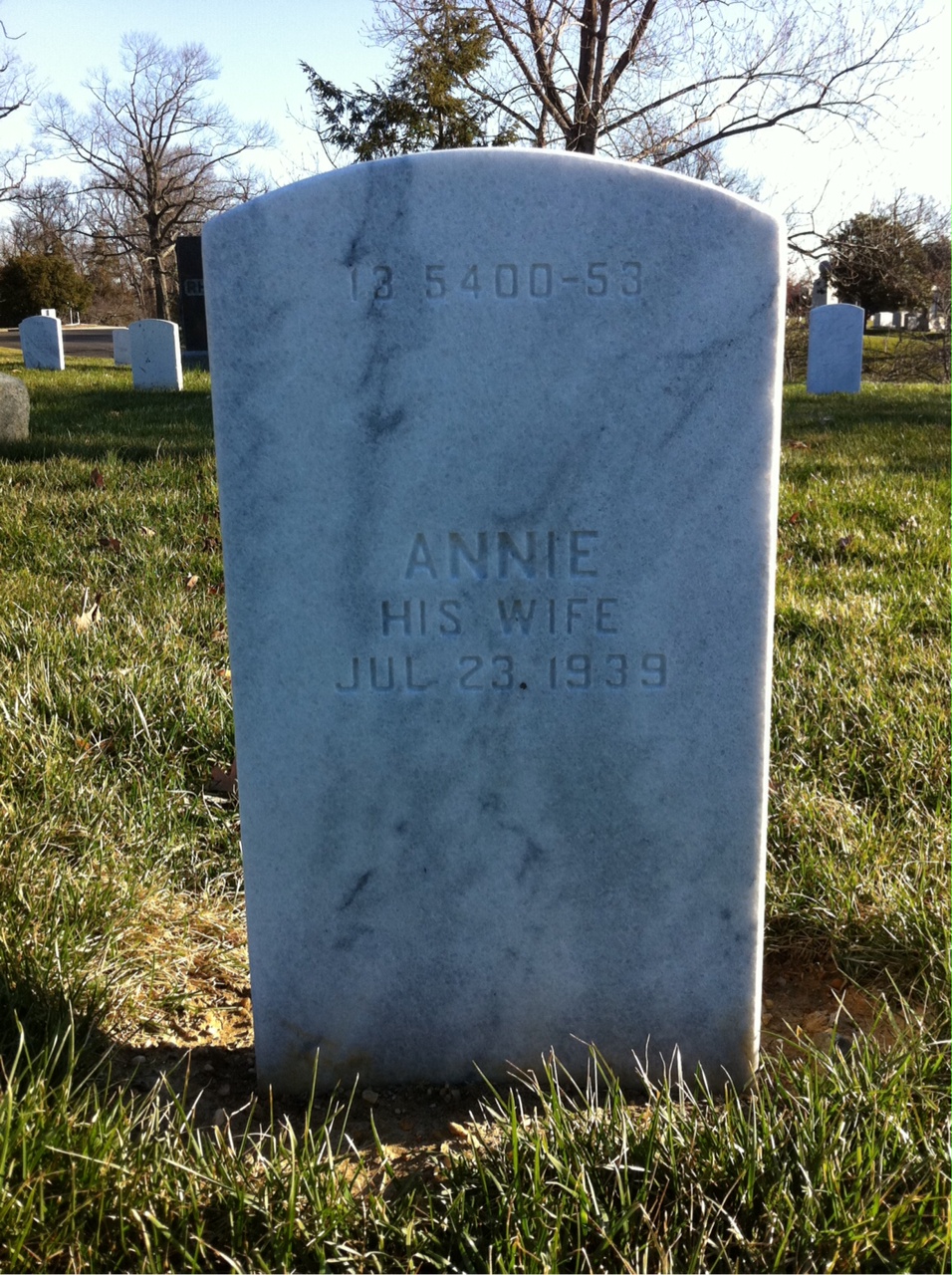 Back of headstone — George Montgomery