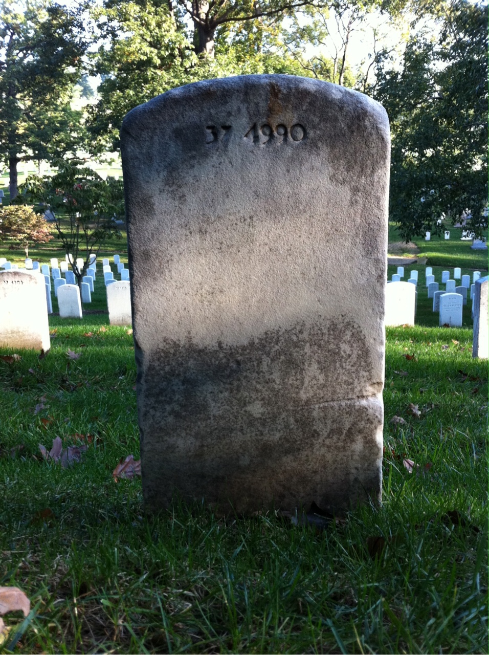 Back of headstone — John Cordial