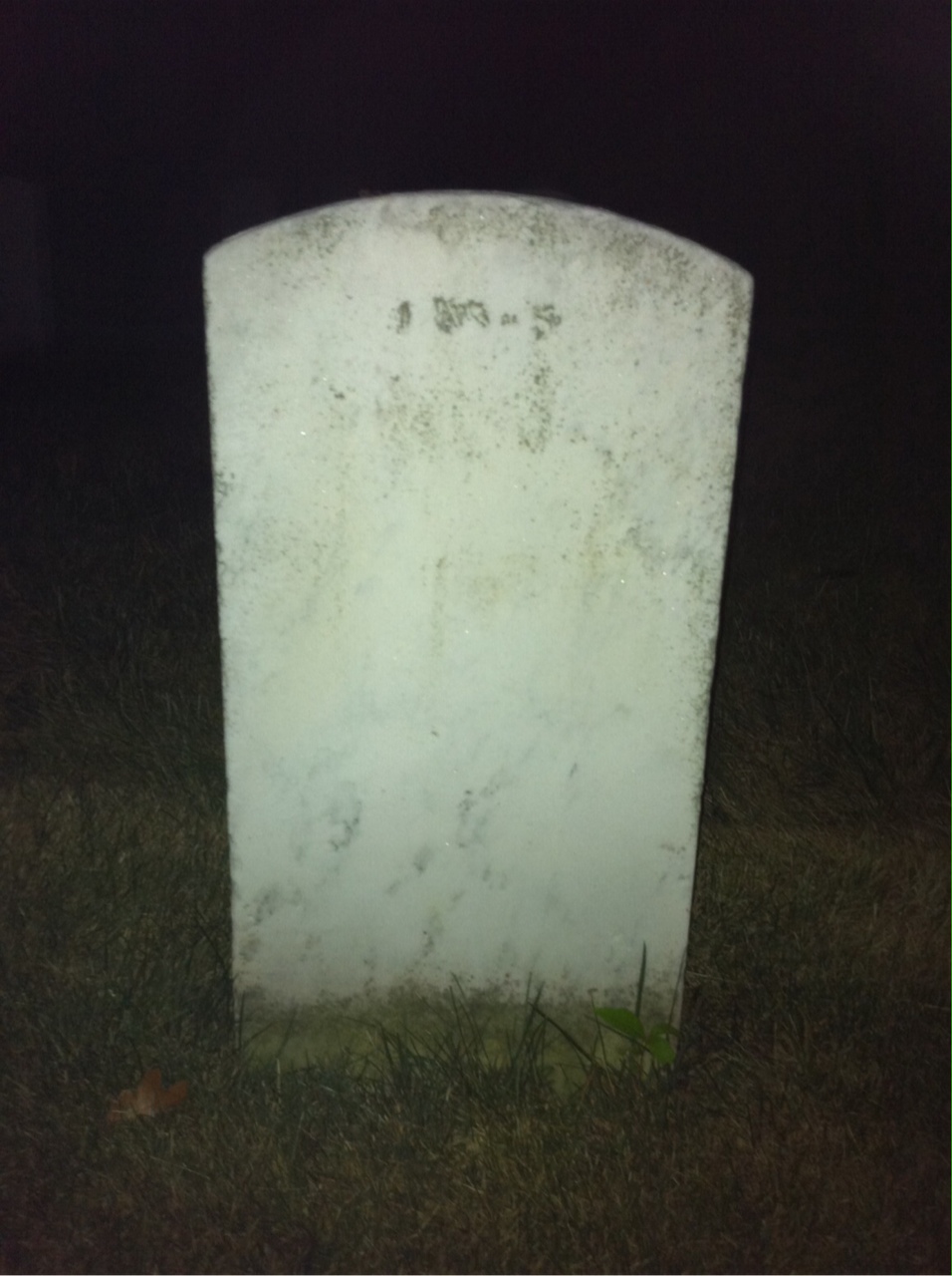 Back of headstone — John Alvis