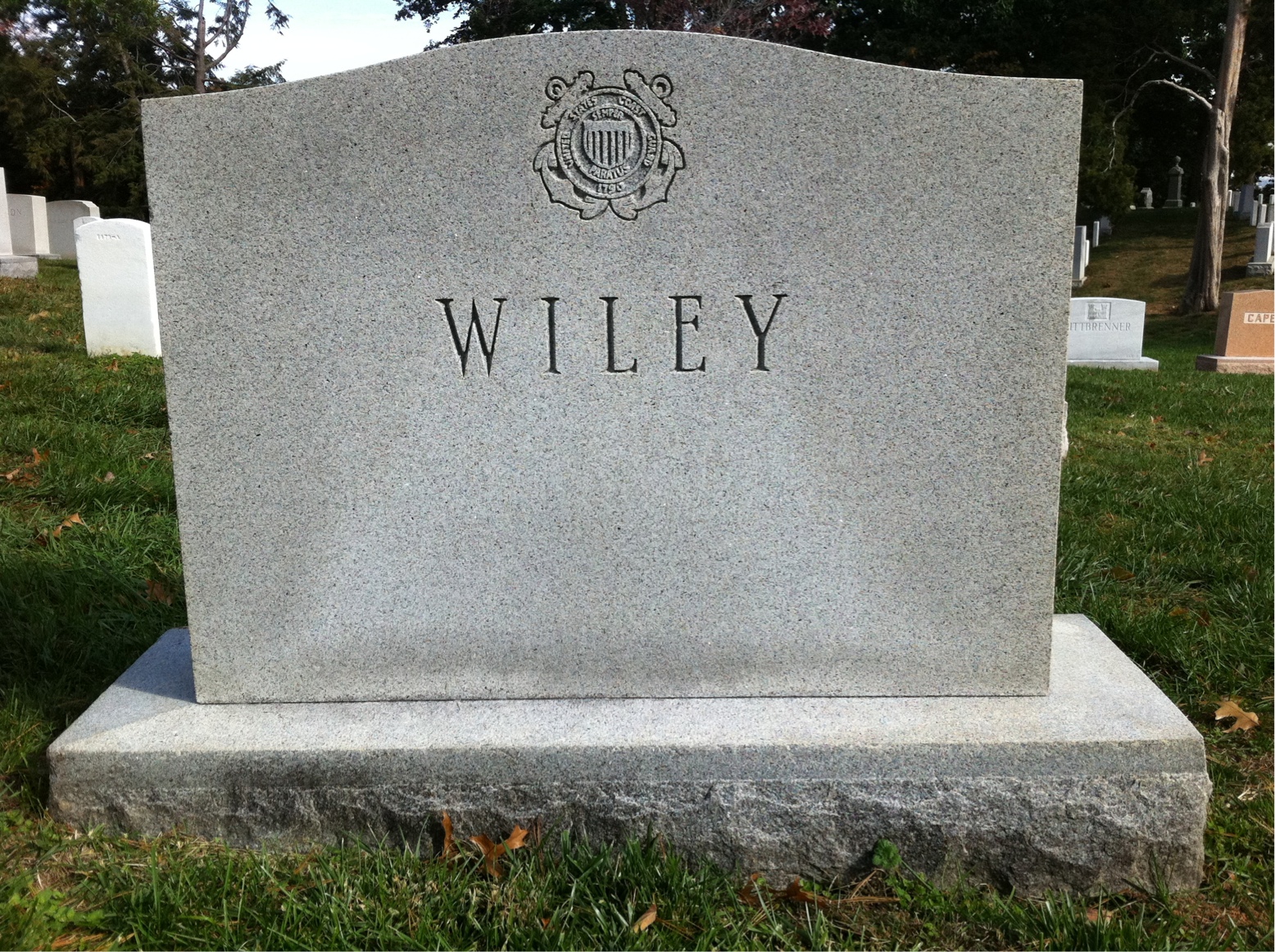 Back of headstone — William W Wiley