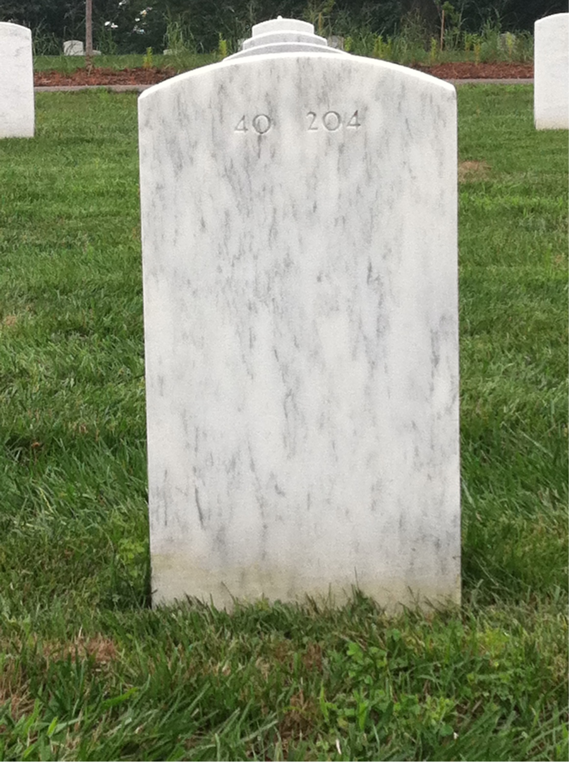 Back of headstone — William Vesey