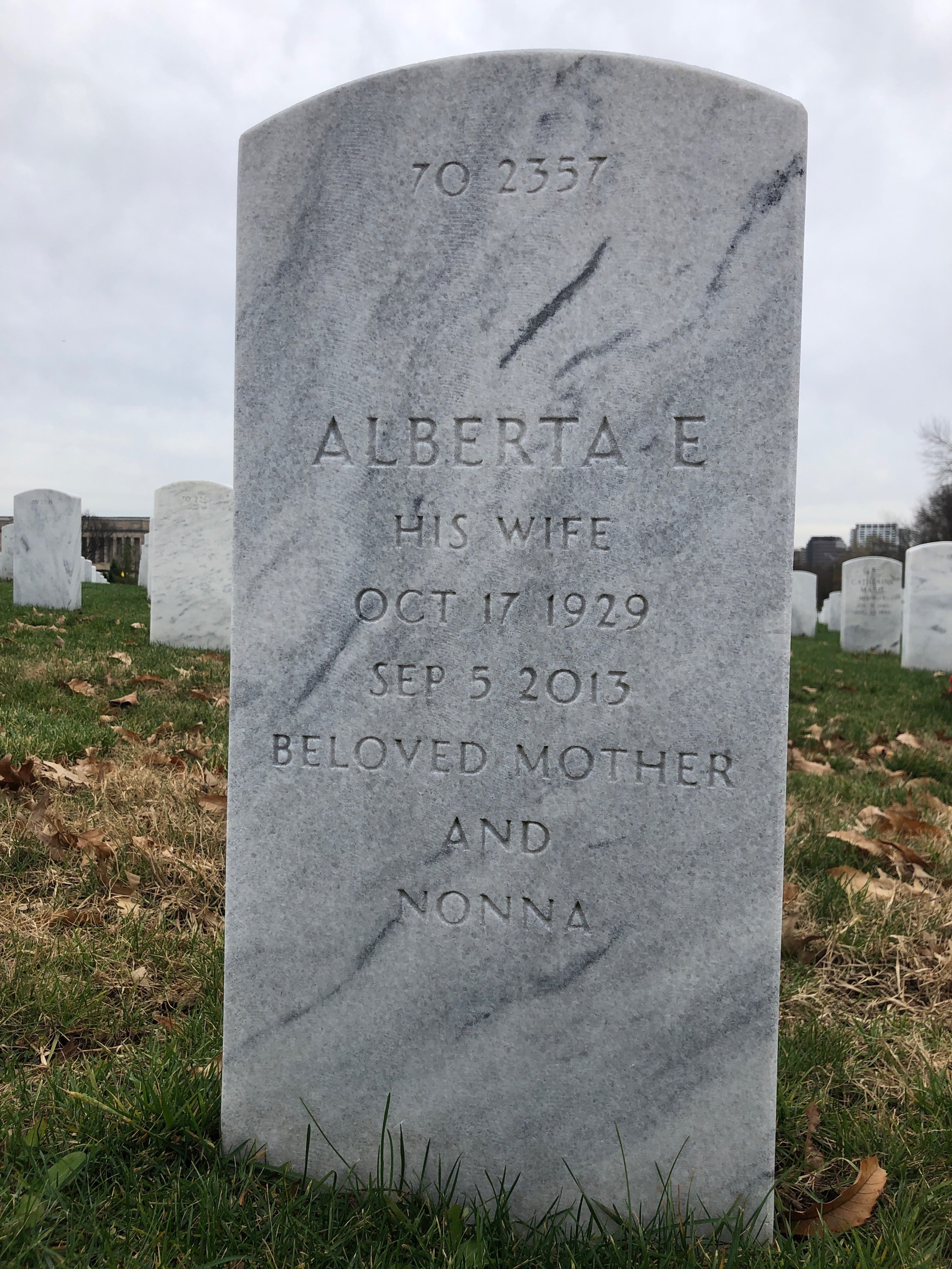 Back of headstone — William Shinego