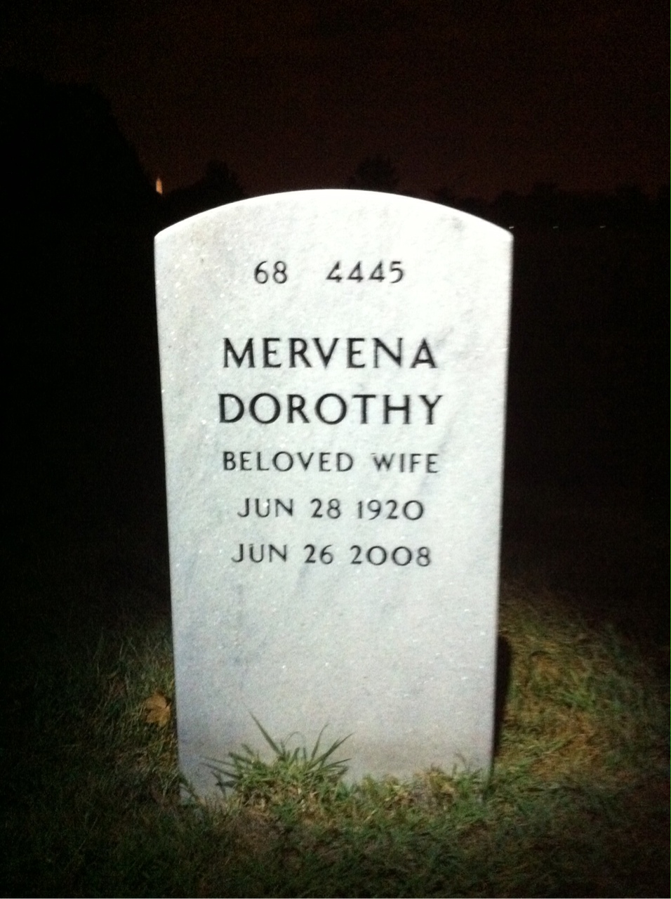 Back of headstone — Harold Olsen