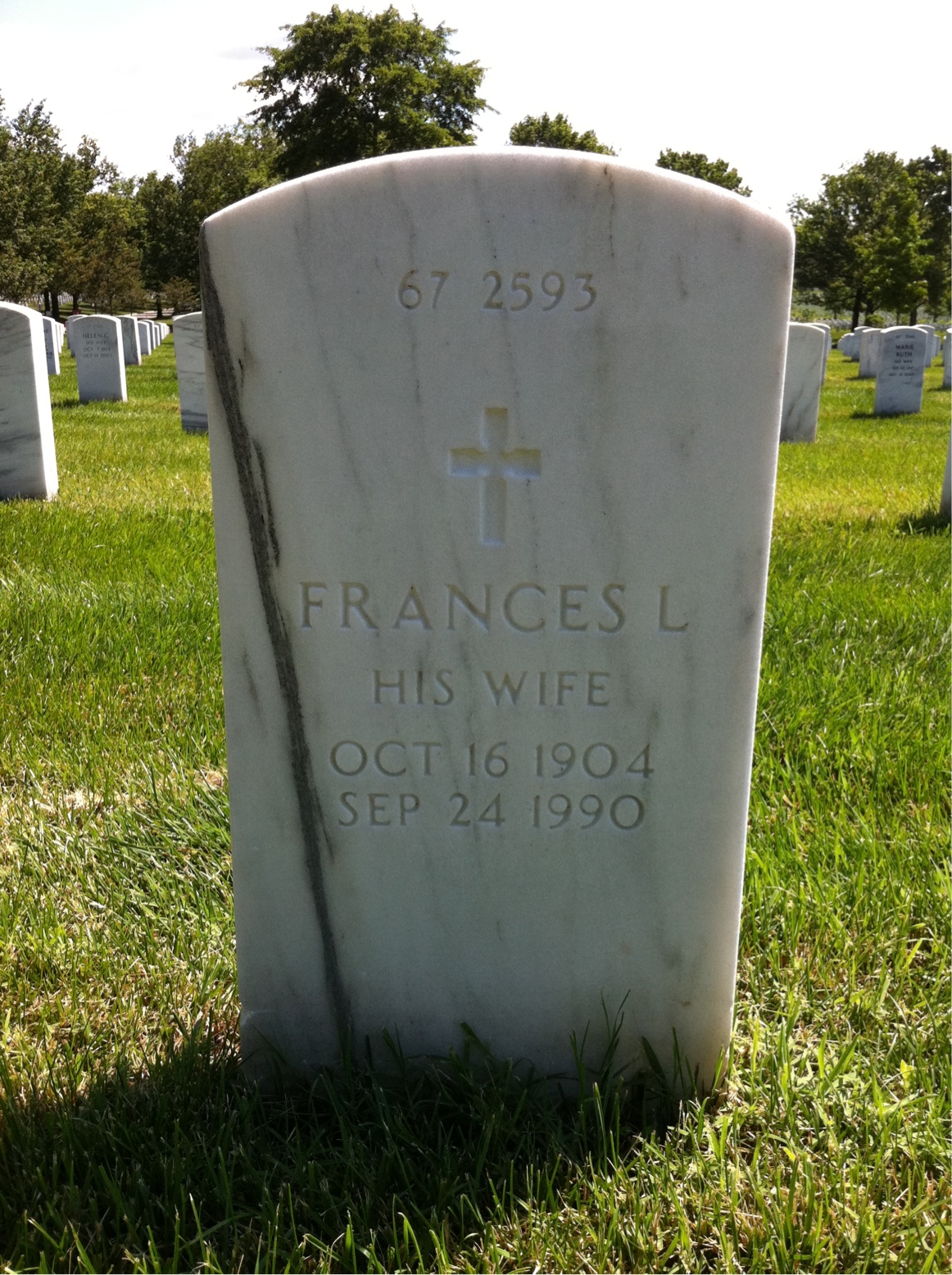 Back of headstone — Erwin Aymar