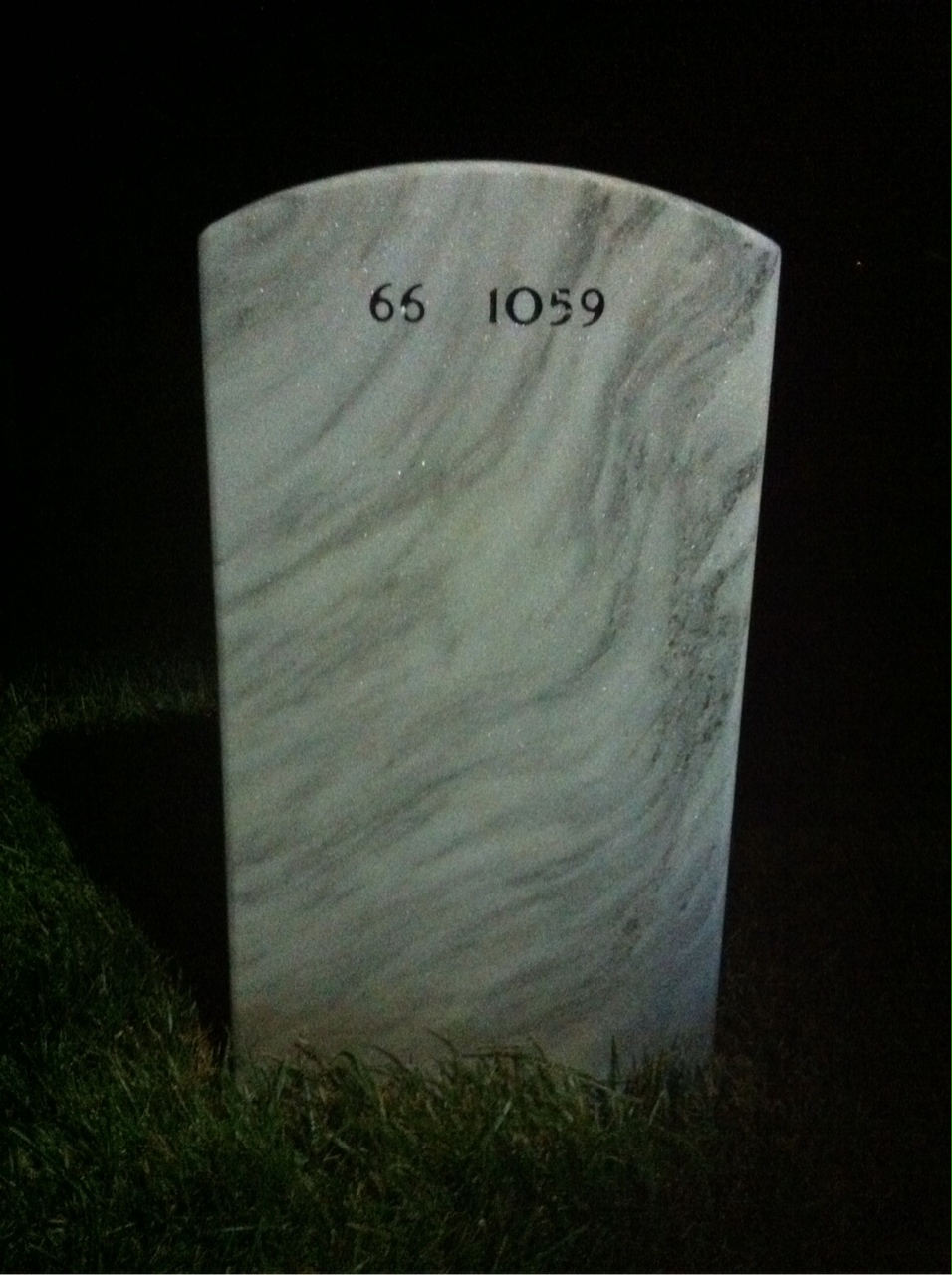 Back of headstone — James Adams